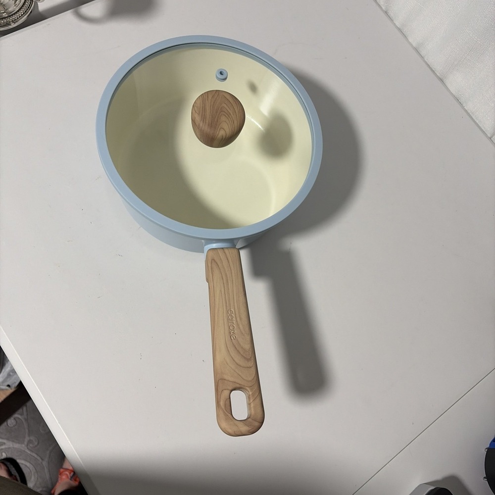 Carote Light Blue 2 Quart Sauce Pan with Lid Non-Stick 8 Inch Cookware